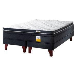 Cama europea queen + topper + base dividida + patas Drimkip