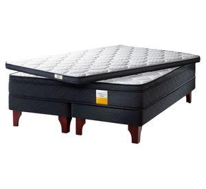 Cama europea queen + topper + base dividida + patas Drimkip