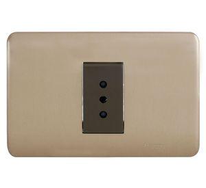 Toma corriente simple iridium bronceado Schneider