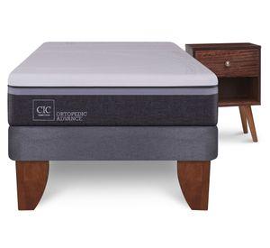 Cama europea 1.5 plazas Ortopedic Advance + velador Múnich Cic