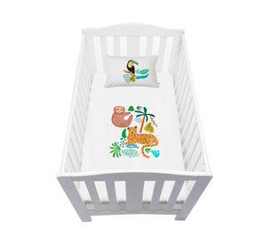 Cubreplumón cuna Jungla blanco