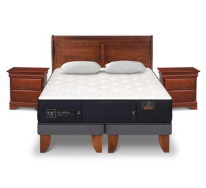 Cama europea king Premium + set Miro + almohadas Cic