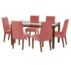 Comedor 6 sillas Barcelona rosado Latam Home