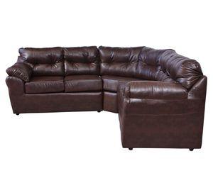Sofá modular 5 cuerpos Roma cobre ecocuero PU café oscuro