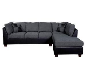 Sofá seccional derecho 5 cuerpos PU Padua gris