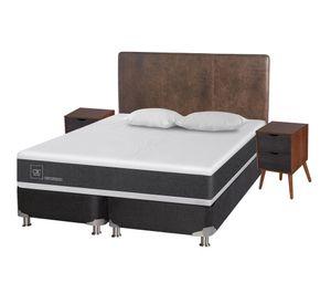 Box spring 2 plazas Ortopedic base dividida B5 + set Baker/ Niger + almohadas Cic