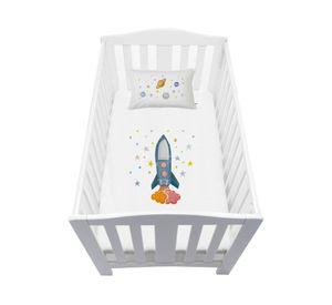 Cubreplumón cuna Espacial blanco