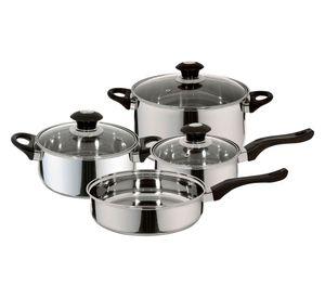 Batería 7 piezas Corazza inox/negro Fantuzzi