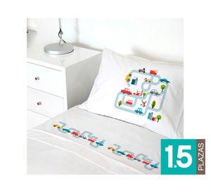 Juego sábanas 1.5 plazas 200 hilos Autopista blanco