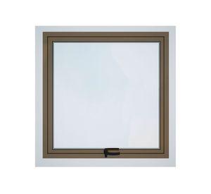 Ventana Aluminio 90x90 cm Termopanel Proyectante Titanio Mundo Glass