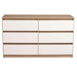 Cómoda nordica 6 cajones olmo-blanco Cic