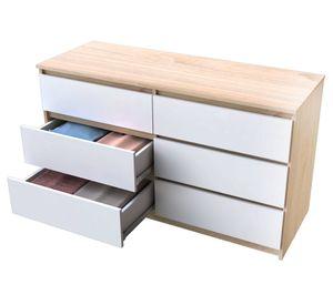 Cómoda nordica 6 cajones olmo-blanco Cic