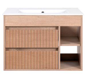 Mueble vanitorio Paris lenga texturado + cubierta 71x46.5 cm