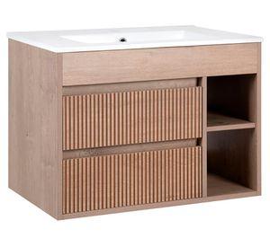 Mueble vanitorio Paris lenga texturado + cubierta 71x46.5 cm