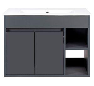 Mueble vanitorio Lille dark grey + cubierta 71x46.5 cm