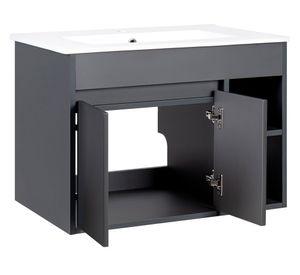 Mueble vanitorio Lille dark grey + cubierta 71x46.5 cm