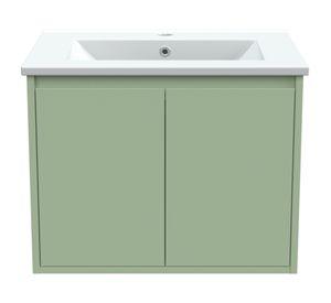 Mueble vanitorio Amelie sage green + cubierta 61x46.5 cm