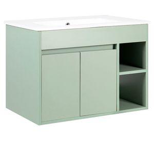 Mueble vanitorio Lille sage green + cubierta 71x46.5 cm