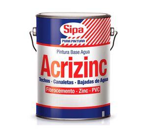 Pintura techo 1 galón Acrizinc blanco mate Sipa