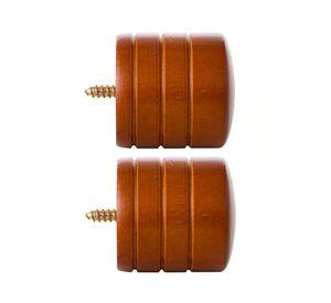 Terminal Tapón madera 28 mm chocolate 2 un