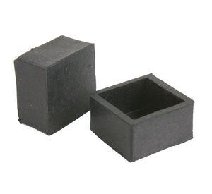Regatón negro cuadrado 1 1/4'' Goma hogar