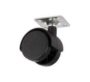 Rueda plástica placa metálica Gevemac