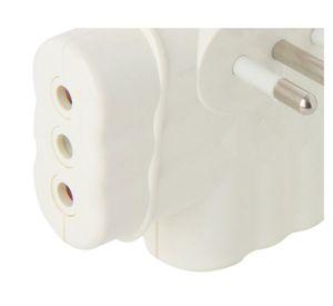 Adaptador triple plano ABS 10A marfil Rema