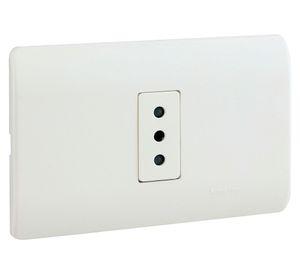 Placa armada tomacorriente 10A 2P+T Génesis blanco Schneider