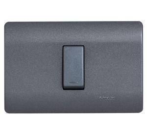 Placa armada interruptor 16A 9/12 Génesis humo Schneider