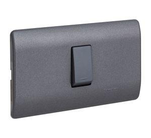 Placa armada interruptor 16A 9/12 Génesis humo Schneider