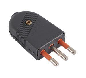 Enchufe macho  super 3 p negro Kalop