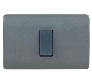 Placa armada interruptor 16A 9/24 Génesis humo Schneider