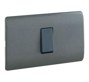 Placa armada interruptor 16A 9/24 Génesis humo Schneider