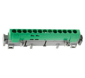 Regleta 04834-1 para tierra 1 a 13 entradas verde