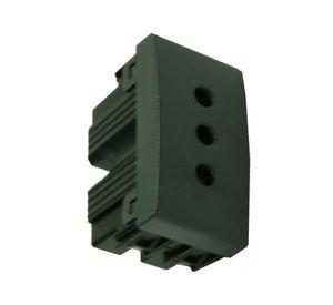 Modulo enchufe hembra 3 p 10 a 250 v negro Kalop