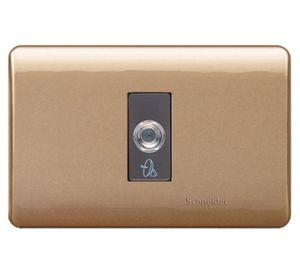 Placa armada coaxial TV Génesis dorado Schneider