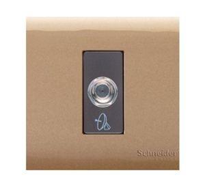 Placa armada coaxial TV Génesis dorado Schneider