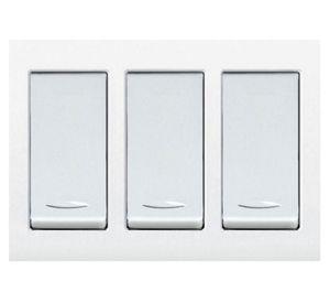 Placa armada interruptor triple 16A 9/12 Génesis blanco Schneider