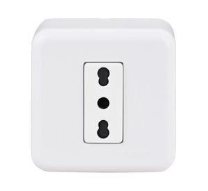 Casquete tomacorriente 10/16A 2P+T Génesis blanco Schneider