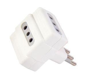 Triple línea 2 polo tierra 10A 250v blanco Bticino