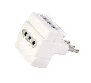 Triple línea 2 polo tierra 10A 250v blanco Bticino