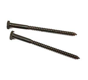 Tornillo tirafondo 1/4 x 4'' pavonado bolsa 2 unidades Imporper