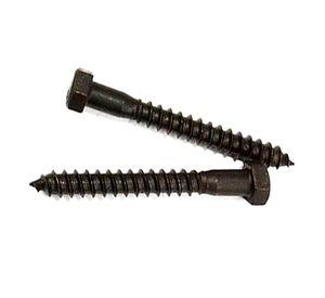 Tornillo Tirafondo 3/8 x 3''pavonado 2 unidades Imporper.