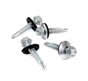 Tornillo autoperforante hexagonal con golilla y goma N°12 x 1'' 100 unidades Imporper