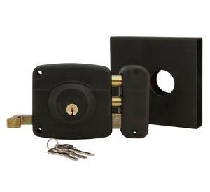 Cerradura sobreponer puertas de 30 a 45 mm con caja 2001 negro Scanavini