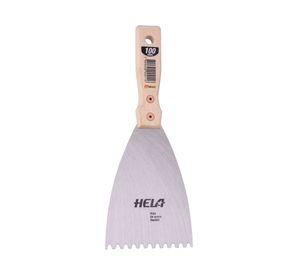 Espátula de acero 100 mm dentada Hela