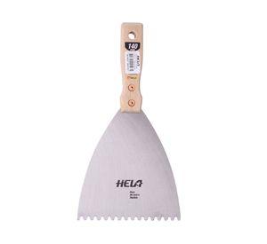 Espátula de acero 140 mm dentada Hela