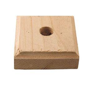 Roseta madera 8 x 2 cm cuadrada café Jlv