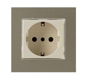 Enchufe hembra schuko embutido 10/16 amp aluminio Bticino