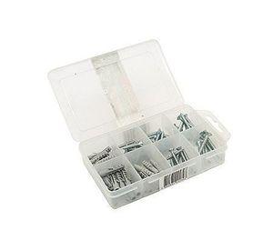 Caja plástica con 8 divisiones. roscalatas planas con tarugo Mamut